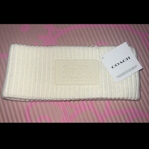 Coach White Knitted Headband